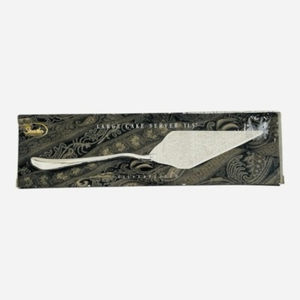 Vintage Studio Silversmiths Silver Plated Kings Pattern Cake Server 11.5in NIB